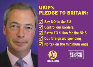 Nigel Farage em campanha pelo Brexit