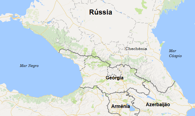 Mapa do Cáucaso