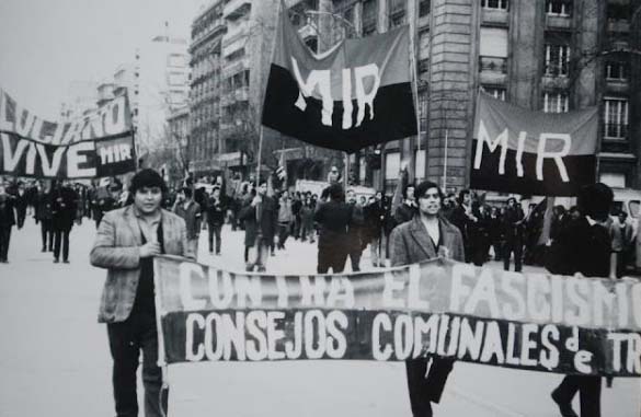 Manifestação do MIR, em Santiago