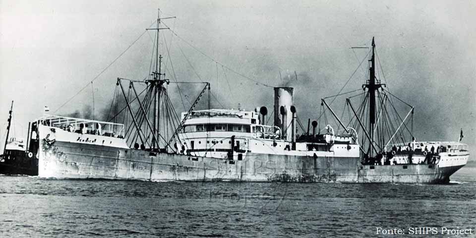 O navio Persier, construído em Newcastle (Reino Unido), em 1918, foi afundado por um submarino alemão em 1945, em Eddystone, no sul da Inglaterra. 