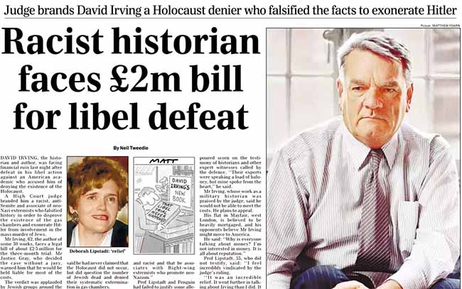 Historiador racista David Irving