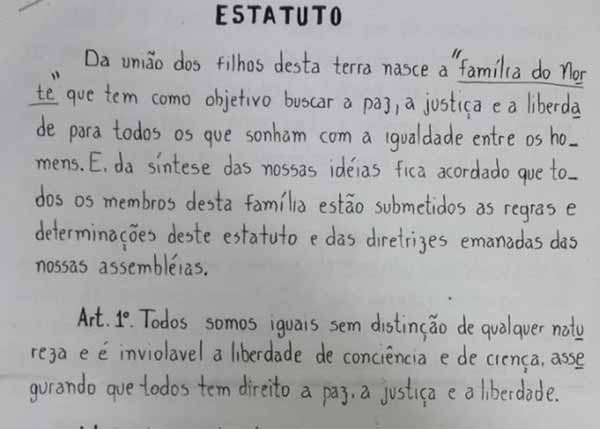 Trecho do estatuto da Família do Norte (FDN), principal facção criminosa do Amazonas. O crime organiza-se nas penitenciárias, seguindo os modelos do CV e do PCC