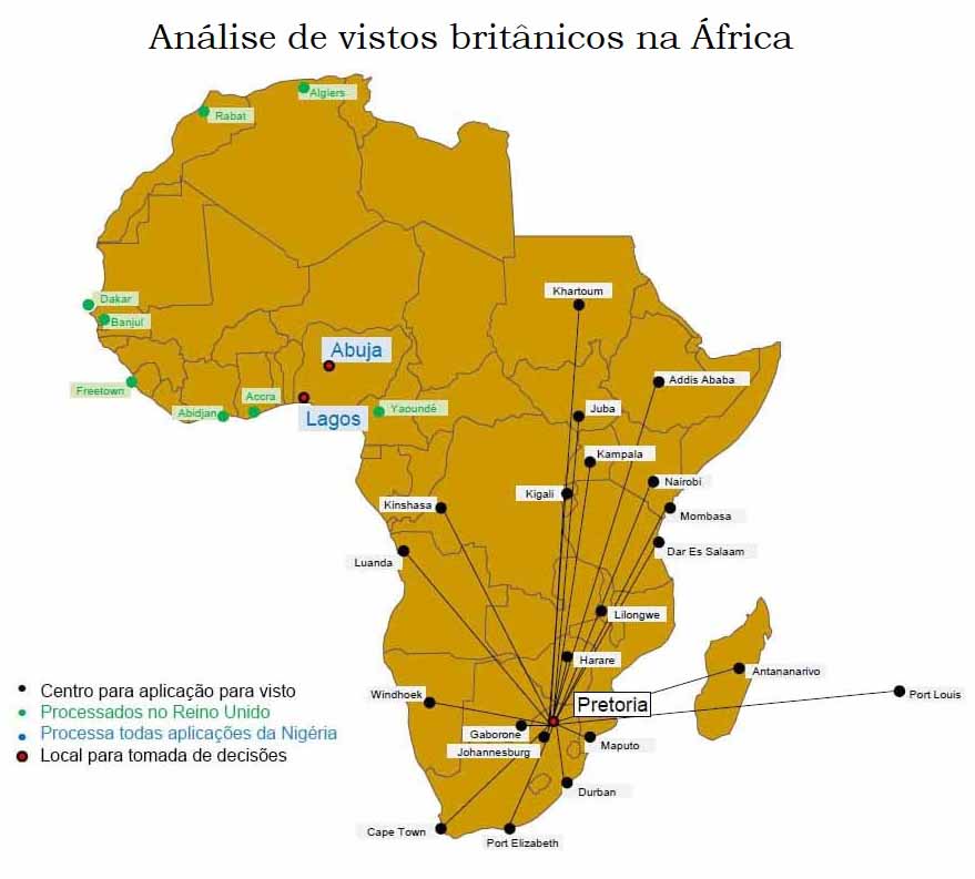 Análise de vistos britânicos na África