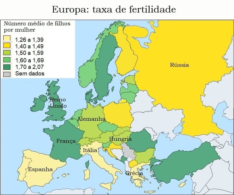Taxa de fertilidade da Europa