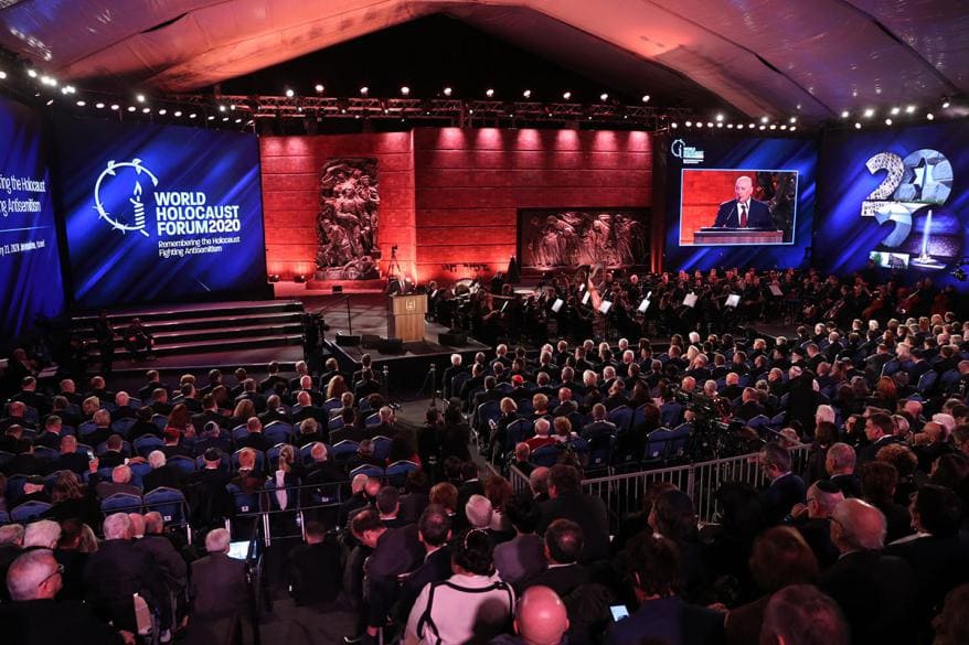Fórum Mundial do Holocausto, em 23 de janeiro de 2020, no Yad Vashem