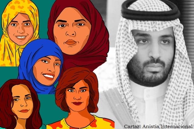 Principe Salman e desenho de ativistas presas